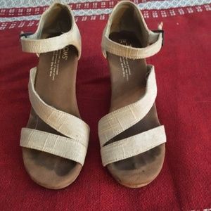 TOMS Clarissa Casual Sandal, natural linen